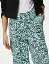 Printed Drawstring Wide Leg Trousers